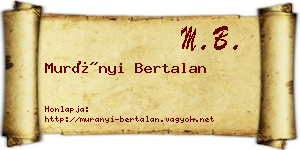 Murányi Bertalan névjegykártya